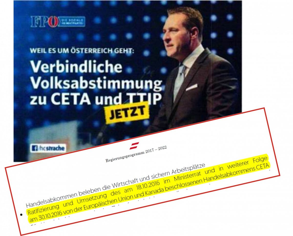 CETA: Ein wunder Punkt der Kurz-Strache‘schen Privilegierten-Regierung