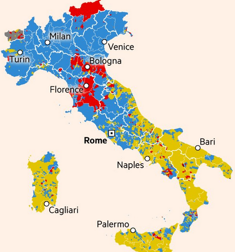 Italien: EUro-Regime schwer geschlagen